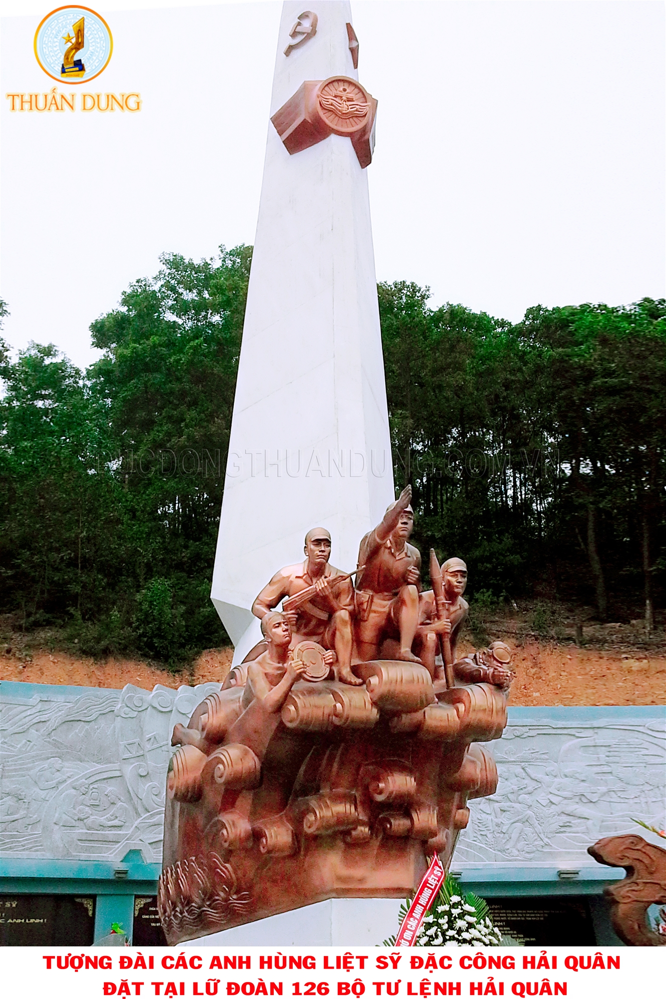 Năm 2015: Đúc tượng đài liệt sĩ đặc công Hải quân huyện Thủy Nguyên, Hải Phòng chất liệu bằng đồng đỏ, nặng 18 tấn