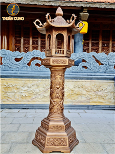 Thi công đúc Lư hương mái chùa và đèn cao 3,2m Lắp đặt tại Tu Viện Vĩnh Nghiêm Q12 HCM 1