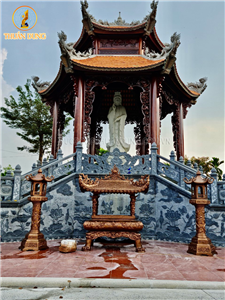 Thi công đúc Lư hương mái chùa và đèn cao 3,2m Lắp đặt tại Tu Viện Vĩnh Nghiêm Q12 HCM 6