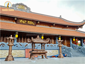 Thi công đúc Lư hương mái chùa và đèn cao 3,2m Lắp đặt tại Tu Viện Vĩnh Nghiêm Q12 HCM 8